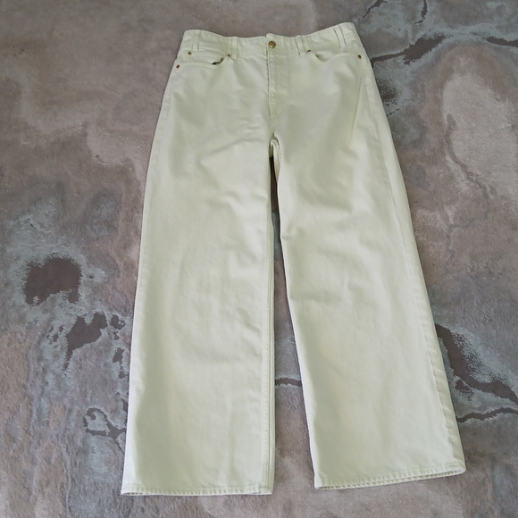 ULLA‎ JOHNSON The Elodie Pistachio Wide Leg Jeans - Picture 3 of 12